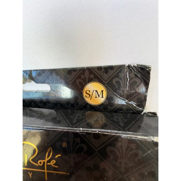 Rene Rofe Sexy Black Lingerie Set Bra Thong Garter Stockings S/M NIP - Picture 3 of 5